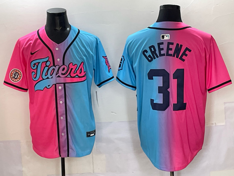 Men 2025 Detroit Tigers #31 Greene Blue pink Game Nike MLB Jersey style 033->pittsburgh steelers->NFL Jersey